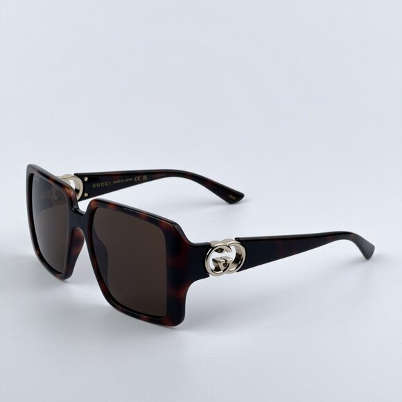 Gucci GG1692S 002 BRAND NEW Sunglasses Havana Brown Square Women - Picture 4 of 10